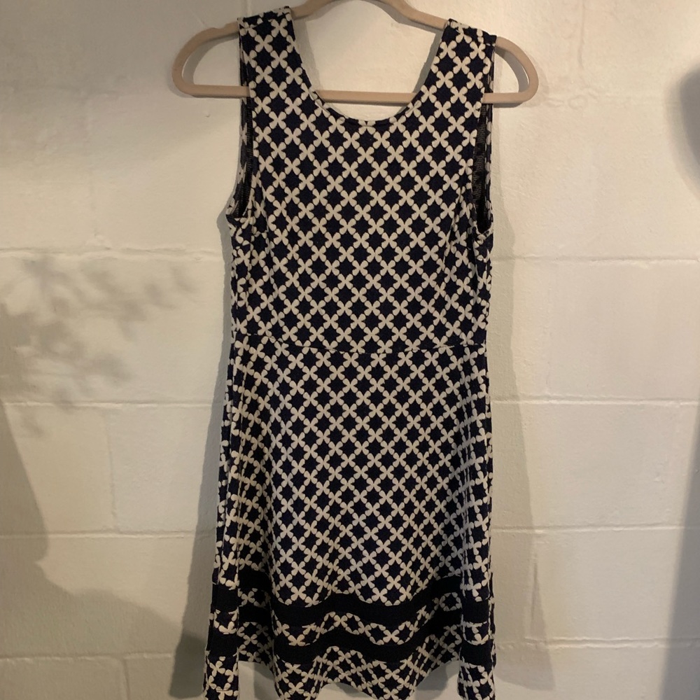 Pixley Navy Blue and White Dress